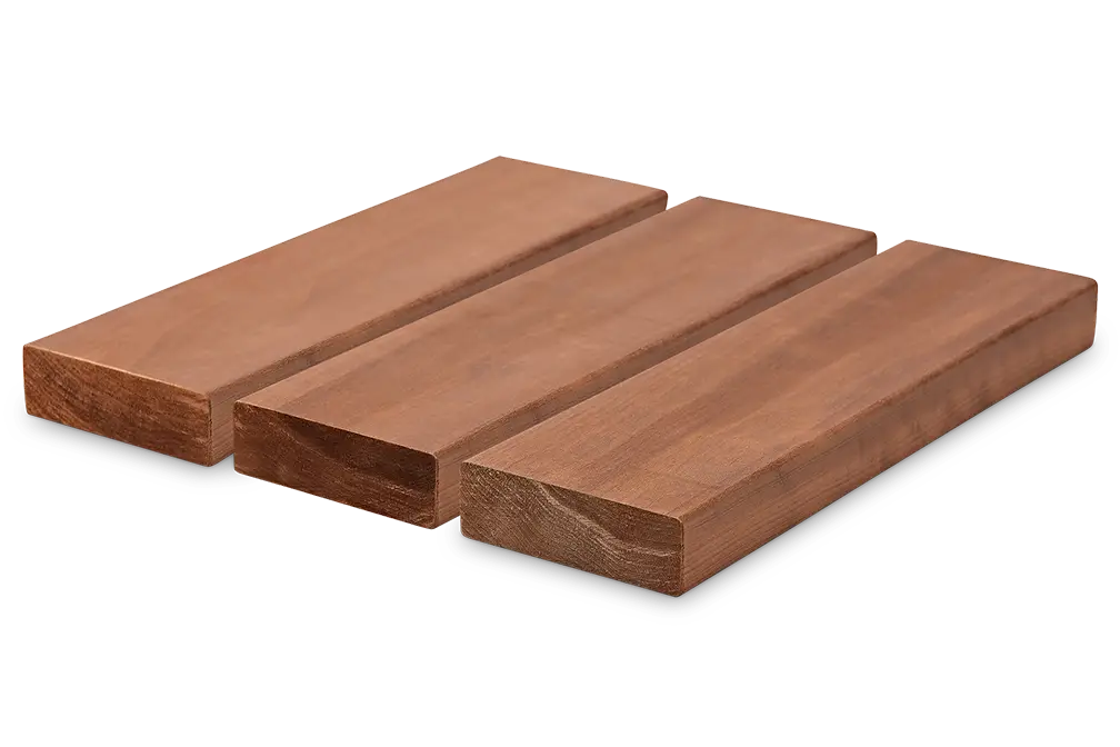Three rectangular wooden boards next to each other with a smooth, natural wooden surface.