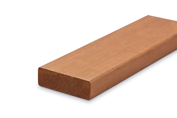 Rectangular piece of wood in light brown with a smooth surface and beveled edges.